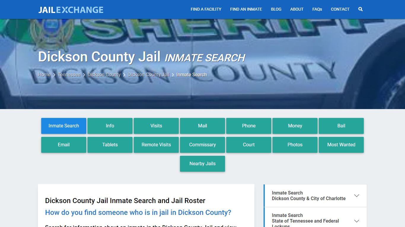 Inmate Search: Roster & Mugshots - Dickson County Jail, TN - Jail Exchange