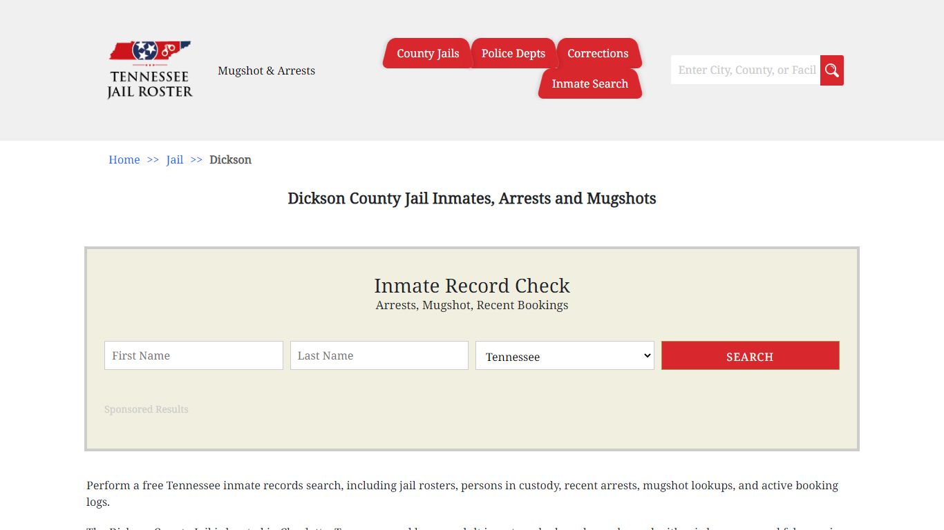 Dickson County Jail Inmates, Arrests and Mugshots - Jail Roster Search